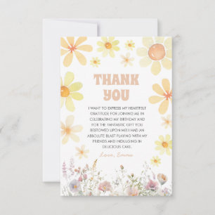 Daisy Birthday Party Tarjeta de agradecimiento