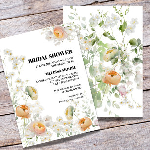 Daisy blanco, Invitación a ducha de novias con flo