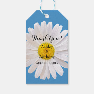 Daisy Blue White Boda Gracias Etiqueta De Favor