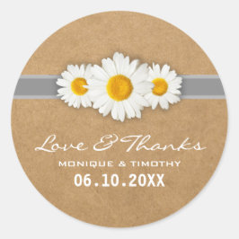 Daisy Boda Sencillo Pegatina de sellos Daisy Graci