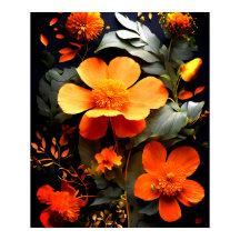 Daisy Bouquet en Gouache pintando Poster de arte