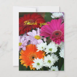 Daisy Bouquet Floral Flat Gracias Tarjeta