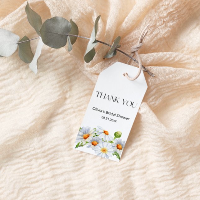 Daisy bridal ducha etiqueta de agradecimiento (Subido por el creador)