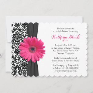 Daisy Bridal Shower Invitación Damask Gerber