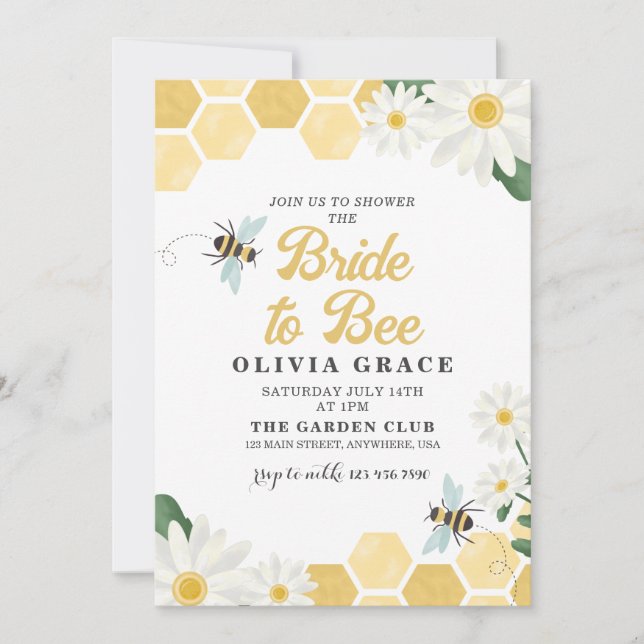 Daisy Bride a la ducha de novia Invitación (Anverso)