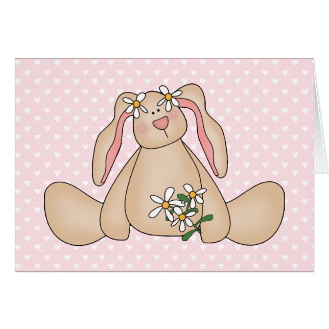 Daisy Bunny Blank Card (Anverso (Horizontal))
