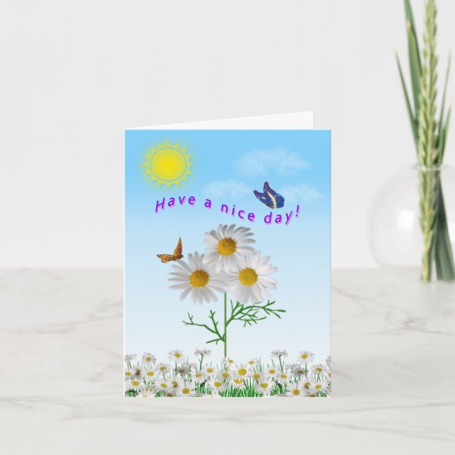 Daisy Butterfly tiene una tarjeta de buen día (Anverso)