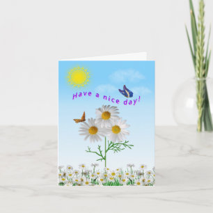 Daisy Butterfly tiene una tarjeta de buen día