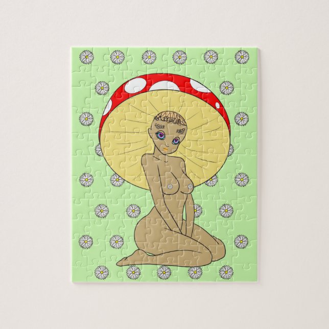 Daisy Cap Mushroom Princess Puzzle (Vertical)