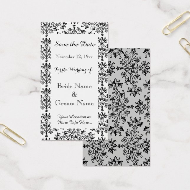 Daisy Damask Personalizado blanco negro Guardar ta (Oficina)