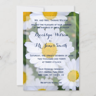 Daisy de invitaciones a boda floral personalizada
