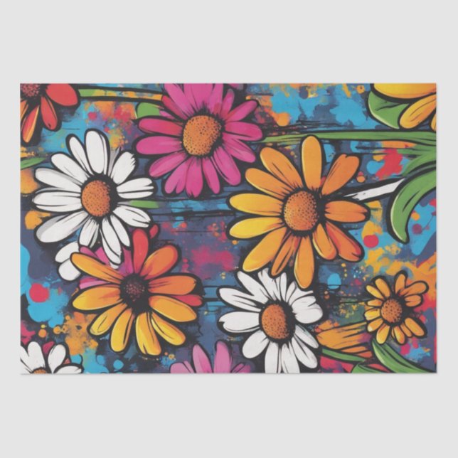 Daisy Delight Pop Art Blossoms papel de desenlace (Anverso)