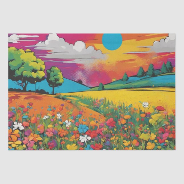 Daisy Delight Pop Art Blossoms papel de desenlace (Anverso)