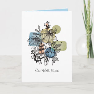 Daisy Doodle En Tarjeta De Tinta Y Acuarela