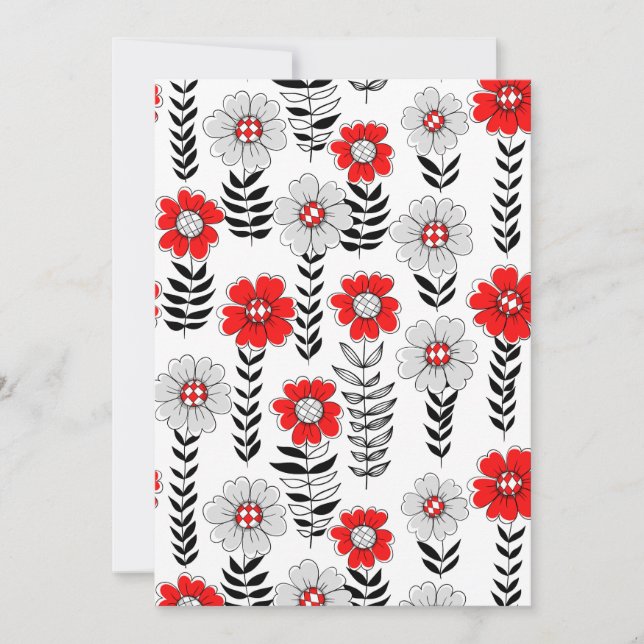Daisy doodles en rojo y negro (Anverso)