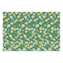 Daisy, Dots, Green Gingham Hojas de Papel Envolven