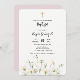 Daisy elegante Chica Bautismo Invitación
