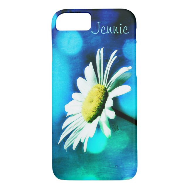 Daisy en el Funda Turquoise iPhone 7 *Personaliza* (Reverso)