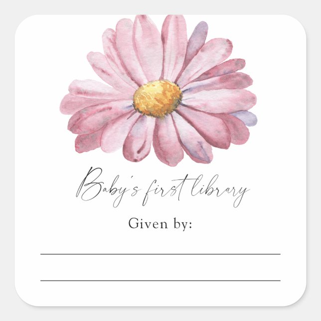 Daisy - Etiqueta para libro de baby shower, libros (Anverso)