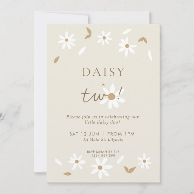 Daisy Fiesta Segunda Invitación de Cumpleaños (Anverso)
