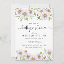 Daisy Floral | Invitaciones a la ducha para bebés