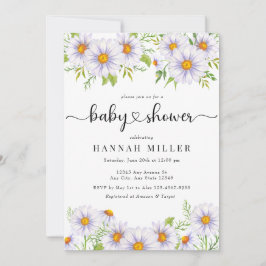 Daisy Floral | Invitaciones a la ducha para bebés