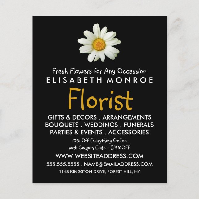 Daisy Floral, Publicidad Floristry (Frente)