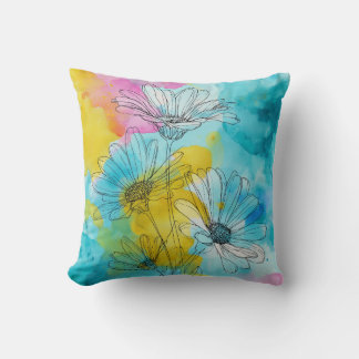 Daisy Flower Floral Cojín decorativo Regalo