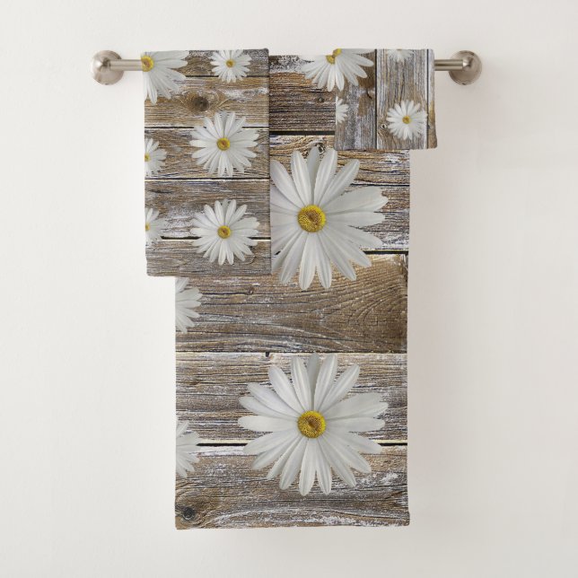 Daisy Flower Rustic Barn Board (In situ)