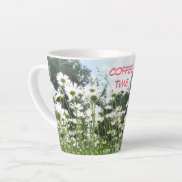 Daisy Flowers Coffee Time Cust. Taza de café latte