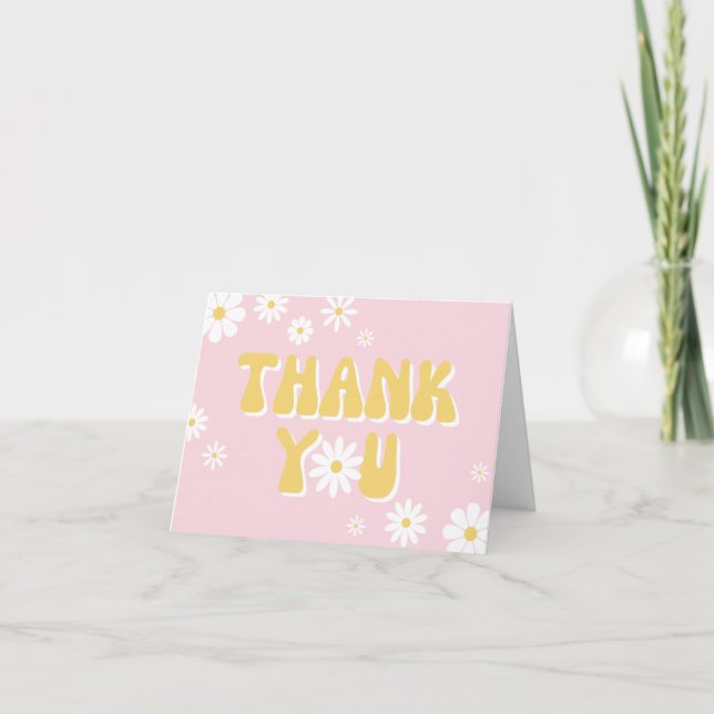 Daisy Gracias Tarjeta | Flor silvestre Gracias (Anverso)