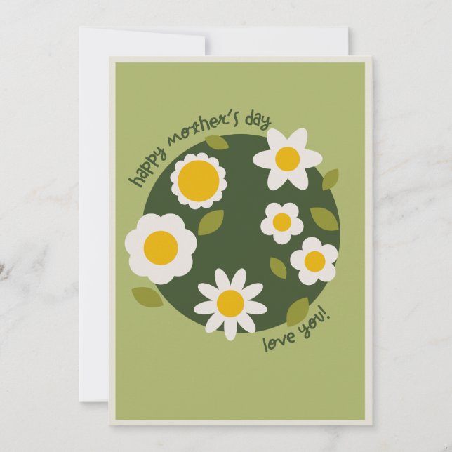 DAISY GREEN - Tarjeta de invitación floral para el (Anverso)