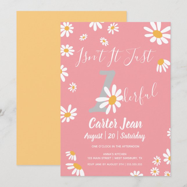 Daisy Hippie Baby Maravilloso Primer Cumpleaños (Anverso / Reverso)