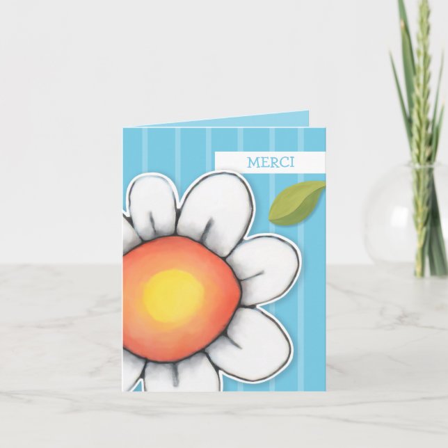 Daisy Joy franjas azules MGracias Tarjeta de Nota (Anverso)
