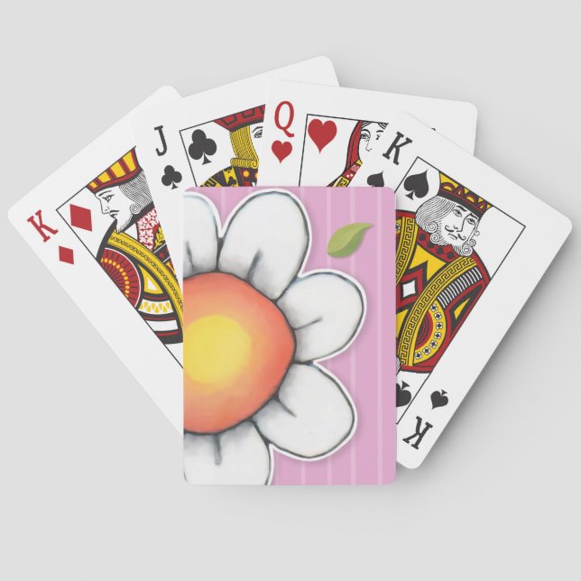 Daisy Joy rayas rosas Bicicletas® Cartas de juego (Reverso)