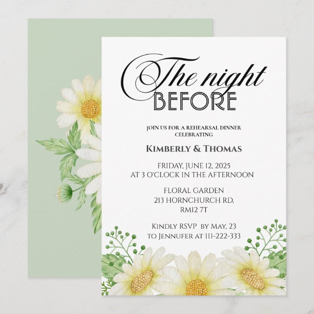Daisy la noche anterior a la invitación a la cena (Anverso / Reverso)
