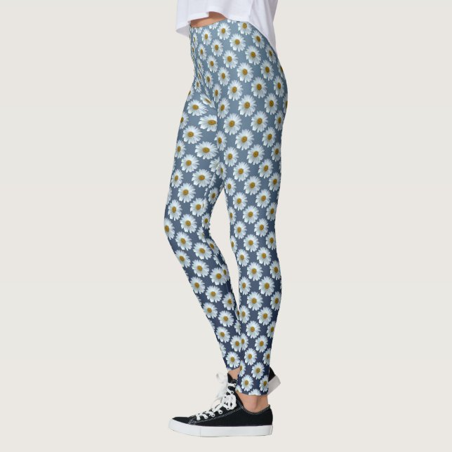 Daisy Leggings White Daisy Wildflower Leggings (Izquierda)