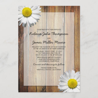 Daisy - Madera del establo - Invitaciones de boda