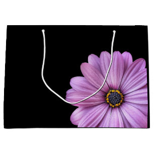 Daisy morado en bolsa de regalo negro grande