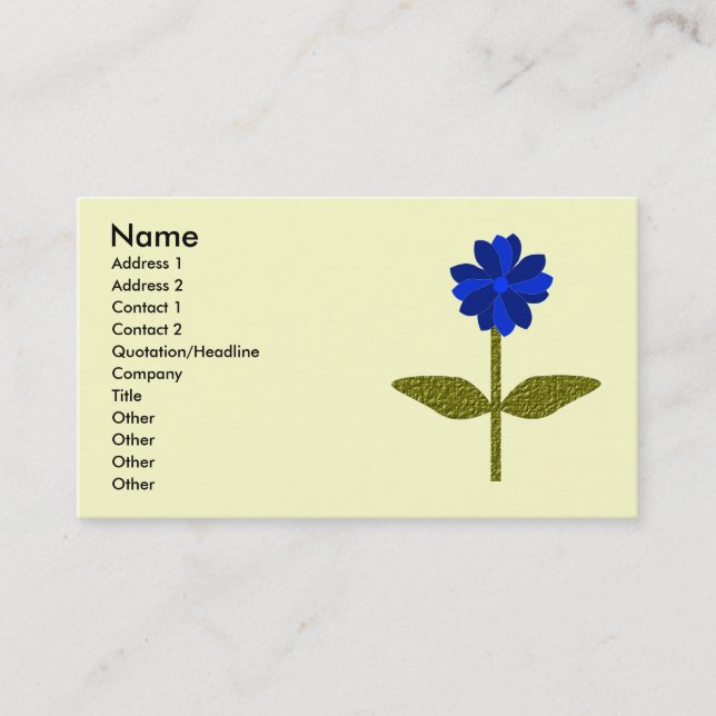 Daisy Ocean Blue Personalizable tarjeta de visita (Anverso)