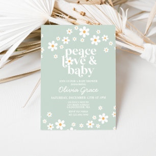 Daisy Peace Love Invitación a Baby Shower