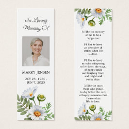 Daisy Photo Funeral Memorial Bookmark