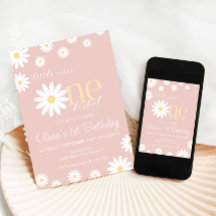 Daisy Primer Día Invitación Boho Retro Daisy