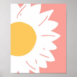 Daisy Rosa – Arte mural floral minimalista
