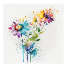 Daisy Spatter, colores vivos, arte mural