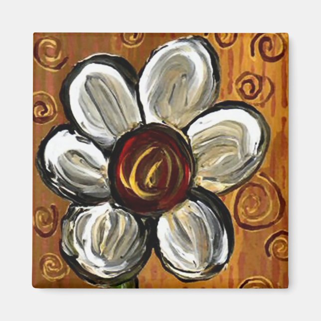 Daisy & Swirls - imán (Frente)