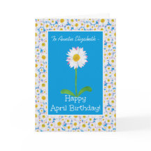 Daisy, tarjeta de cumpleaños de abril para persona