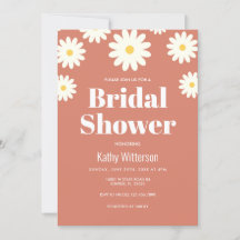 Daisy Terracotta Bridal Shower Invitación