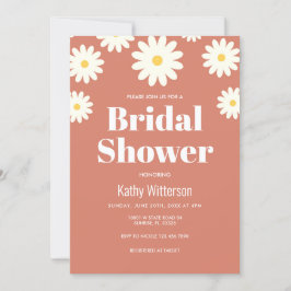 Daisy Terracotta Bridal Shower Invitación