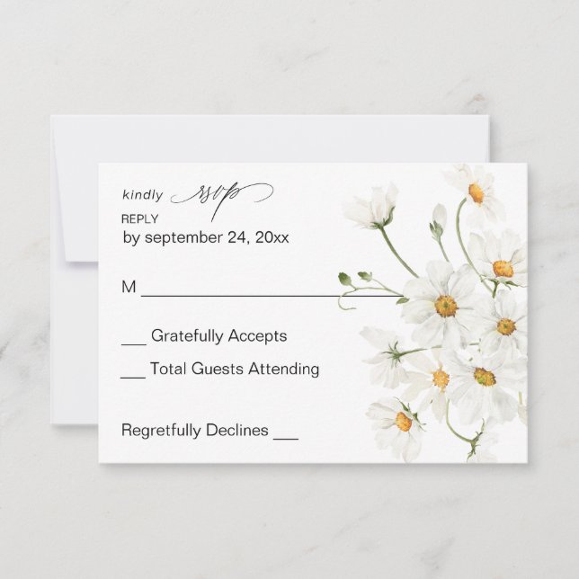 Daisy White Floral no Meal RSVP 2 (Anverso)